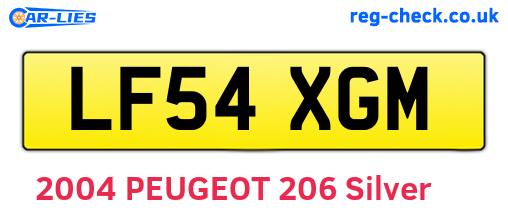 LF54XGM are the vehicle registration plates.