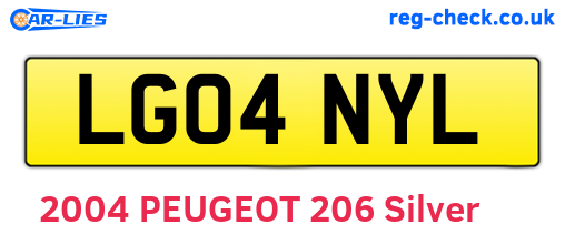 LG04NYL are the vehicle registration plates.