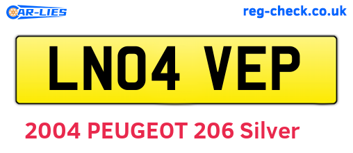 LN04VEP are the vehicle registration plates.