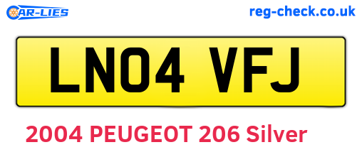 LN04VFJ are the vehicle registration plates.
