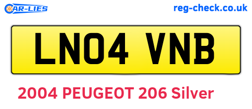 LN04VNB are the vehicle registration plates.