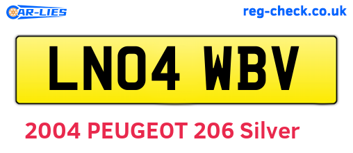 LN04WBV are the vehicle registration plates.
