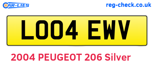 LO04EWV are the vehicle registration plates.
