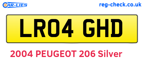 LR04GHD are the vehicle registration plates.