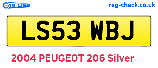 LS53WBJ are the vehicle registration plates.