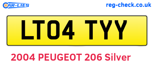 LT04TYY are the vehicle registration plates.