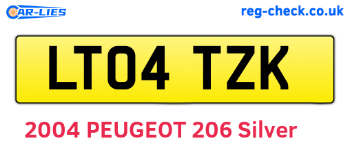 LT04TZK are the vehicle registration plates.