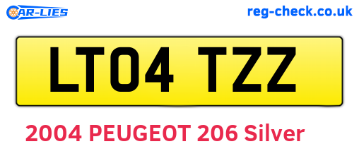 LT04TZZ are the vehicle registration plates.