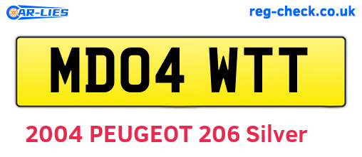 MD04WTT are the vehicle registration plates.