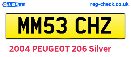 MM53CHZ are the vehicle registration plates.