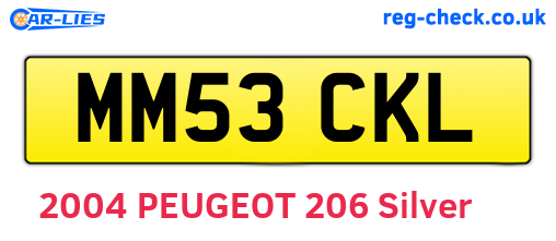 MM53CKL are the vehicle registration plates.