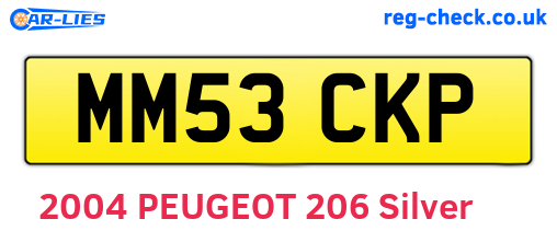 MM53CKP are the vehicle registration plates.