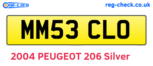 MM53CLO are the vehicle registration plates.