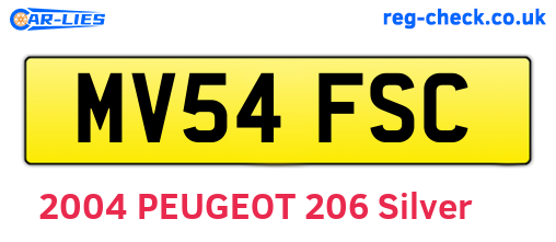 MV54FSC are the vehicle registration plates.
