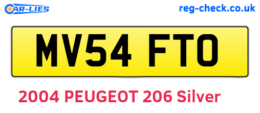 MV54FTO are the vehicle registration plates.