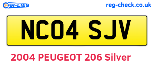 NC04SJV are the vehicle registration plates.