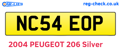 NC54EOP are the vehicle registration plates.