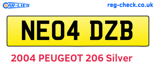 NE04DZB are the vehicle registration plates.