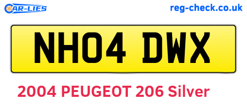 NH04DWX are the vehicle registration plates.