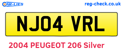 NJ04VRL are the vehicle registration plates.