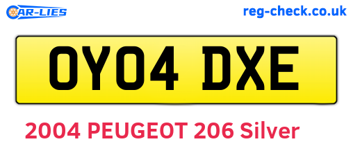 OY04DXE are the vehicle registration plates.