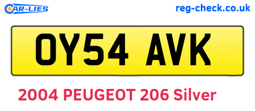 OY54AVK are the vehicle registration plates.