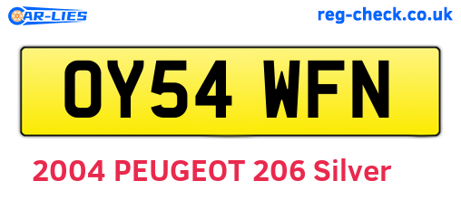 OY54WFN are the vehicle registration plates.