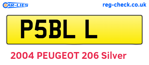 P5BLL are the vehicle registration plates.