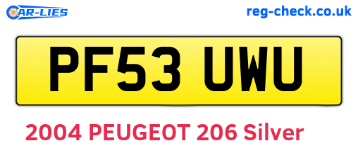 PF53UWU are the vehicle registration plates.