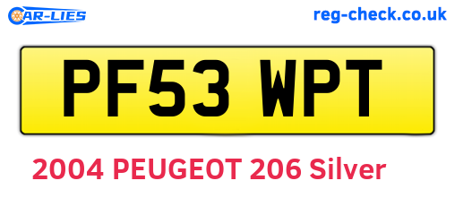PF53WPT are the vehicle registration plates.