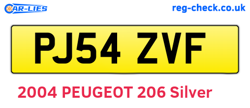 PJ54ZVF are the vehicle registration plates.