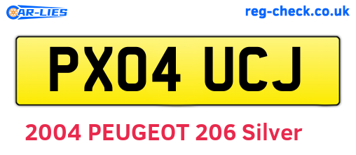 PX04UCJ are the vehicle registration plates.