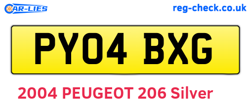 PY04BXG are the vehicle registration plates.