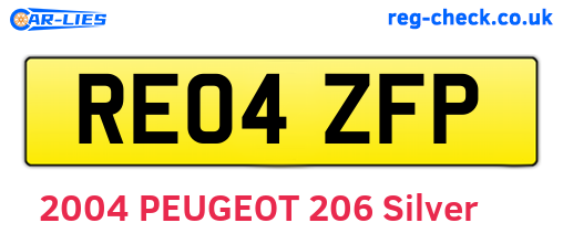 RE04ZFP are the vehicle registration plates.