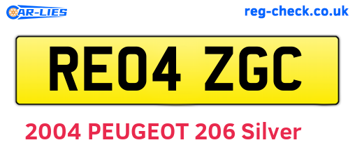 RE04ZGC are the vehicle registration plates.