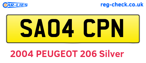 SA04CPN are the vehicle registration plates.