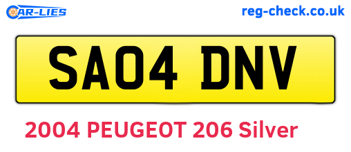 SA04DNV are the vehicle registration plates.