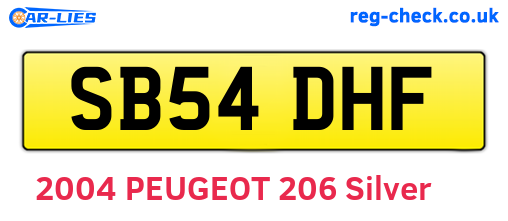 SB54DHF are the vehicle registration plates.