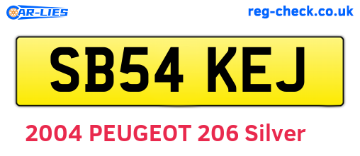 SB54KEJ are the vehicle registration plates.