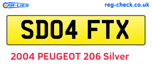 SD04FTX are the vehicle registration plates.
