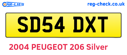 SD54DXT are the vehicle registration plates.