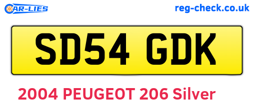 SD54GDK are the vehicle registration plates.