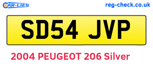 SD54JVP are the vehicle registration plates.