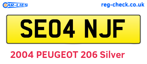 SE04NJF are the vehicle registration plates.