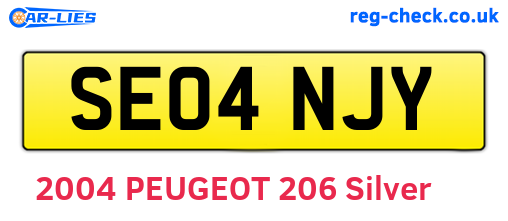 SE04NJY are the vehicle registration plates.