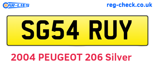 SG54RUY are the vehicle registration plates.