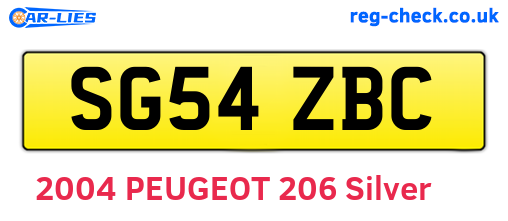 SG54ZBC are the vehicle registration plates.