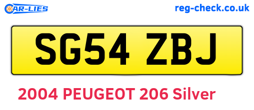 SG54ZBJ are the vehicle registration plates.