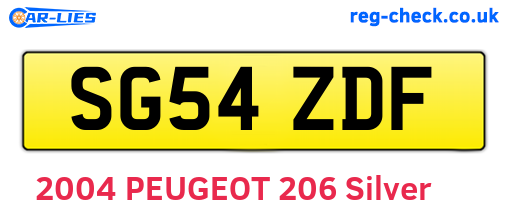 SG54ZDF are the vehicle registration plates.