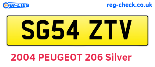 SG54ZTV are the vehicle registration plates.